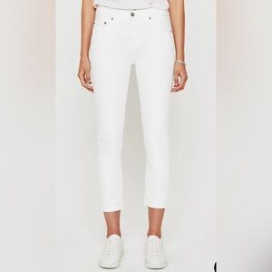AG Adriano Goldschmied Women's Cropped White Jeans